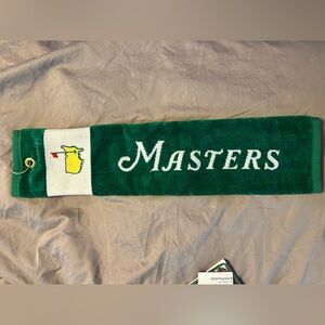 Masters Green and White golf Towel with Yellow Accent